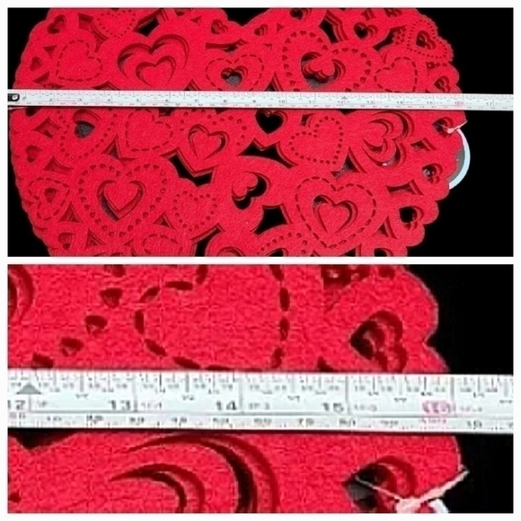 4PC Set Cynthia Rowley Valentine Cut out Heart Shaped Placemat Chargers New - Picture 5 of 6